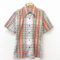 S★古着 半袖 シャツ メンズ 70年代 70s ベージュ他 カーキ チェック 25may02 中古 トップス