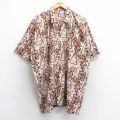 半袖シャツ 総柄 ブラウン XL | 古着
