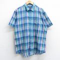 90s 半袖シャツ ネイビーチェック XL | 古着