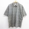 00s 半袖シャツ 魚総柄 グリーン XL | 古着