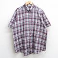 90s 半袖シャツ パープルチェック XL | 古着