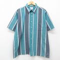 アロー 半袖シャツ ストライプ ライトブルー XL | 古着