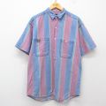 TODAYSNEWS 90s 半袖シャツ ネイビーストライプ L | 古着