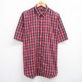 半袖シャツ レッドチェック XL | 古着