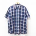 ベーシックエディションズ 00s 半袖シャツ ネイビーチェック XL | 古着