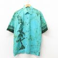 半袖シャツ ヤシの木 ライトブルー XL | 古着