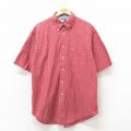 トミーヒルフィガー 90s 半袖シャツ ワンポイントロゴ レッドチェック XL | 古着