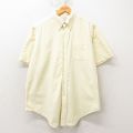 XL★古着 ブルックスブラザーズ BROOKS BROTHERS 半袖 ブランド シャツ メンズ 90年代 90s 大きいサイズ コットン USA製 薄黄 イエロー 【spe】 25jun10 中古 トップス