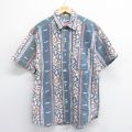 90s 半袖シャツ 総柄 ホワイト L | 古着