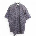 90s 半袖シャツ 総柄 ネイビー XL | 古着
