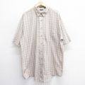 半袖シャツ カーキチェック XL | 古着