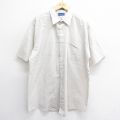 XL★古着 タウンクラフト 半袖 シャツ メンズ 90年代 90s 大きいサイズ ロング丈 薄グレー他 ストライプ 25jun14 中古 トップス