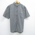 XL★古着 オールドネイビー OLD NAVY 半袖 シャツ メンズ コットン ボタンダウン 紺他 ネイビー チェック 25jun16 中古 トップス