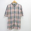 90s 半袖シャツ カーキチェック XL | 古着