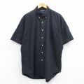 XL★古着 ラルフローレン Ralph Lauren 半袖 ブランド シャツ メンズ 90年代 90s ゴルフ ワンポイントロゴ TILDEN 大きいサイズ コットン ボタンダウン 黒 ブラック 25jun16 中古 トップス