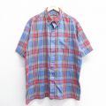 90s 半袖シャツ ネイビーチェック XL | 古着