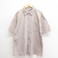 00s 半袖シャツ ベージュチェック XL | 古着