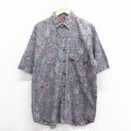 半袖シャツ 花柄 パープル L | 古着
