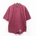 XL★古着 半袖 シャツ メンズ 00年代 00s コットン ボタンダウン エンジ系 25jun23 中古 トップス