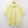 XL★古着 半袖 シャツ メンズ 80年代 80s 大きいサイズ 黄 イエロー 25jun24 中古 トップス