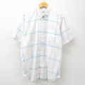 90s 半袖シャツ ホワイトチェック XL | 古着
