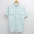 ラグラン 90s 半袖シャツ 総柄 ライトブルー XL | 古着