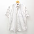XL★古着 アロー 半袖 シャツ メンズ 90年代 90s 大きいサイズ ボタンダウン 白他 ホワイト ストライプ 25jun26 中古 トップス