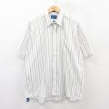 XL★古着 タウンクラフト 半袖 シャツ メンズ 90年代 90s 大きいサイズ 白他 ホワイト ストライプ 25jun28 中古 トップス
