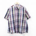 90s 半袖シャツ ネイビーチェック XL | 古着