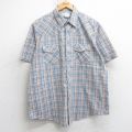 ラングラー 半袖ウエスタンシャツ グレーチェック XL | 古着