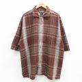 00s 半袖シャツ ブラウンチェック XL | 古着
