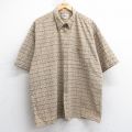 00s 半袖シャツ 総柄 カーキ XL | 古着