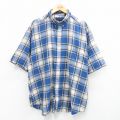 90s 半袖シャツ ブルーチェック XL | 古着