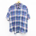 90s 半袖シャツ ネイビーチェック XL | 古着
