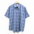 半袖シャツ ネイビーチェック XL | 古着