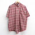 【50%OFF】XL★古着 ピューリタン 半袖 シャツ メンズ 00年代 00s ボタンダウン 赤他 レッド チェック 25jul04 中古 トップス