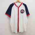 XL★古着 ミラージュ 半袖 ベースボール シャツ メンズ 90年代 90s MLB クリーブランドインディアンス オールスターゲーム コットン ラグラン 白他 ホワイト ストライプ メジャーリーグ 野球 【spe】 25jul04 中古 トップス
