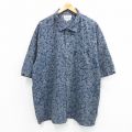 XL★古着 コロンビア COLUMBIA 半袖 シャツ メンズ 00年代 00s 花柄 大きいサイズ コットン 紺他 ネイビー 【spe】 25jul04 中古 トップス