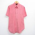 L★古着 シアーズ 半袖 シャツ メンズ 80年代 80s ボタンダウン 赤 レッド 25jul17 中古 トップス