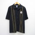 XL★古着 リーボック REEBOK 半袖 シャツ メンズ 00年代 00s NFL ピッツバーグスティーラーズ 開襟 オープンカラー 黒 ブラック 25jul24 中古 トップス