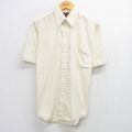 M★古着 アロー 半袖 シャツ メンズ 80年代 80s オックスフォード ボタンダウン 薄黄他 イエロー ストライプ 25jul30 中古 トップス