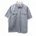 XL★古着 ラングラー Wrangler 半袖 シャツ メンズ 大きいサイズ コットン グレー 25aug06 中古 トップス