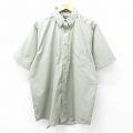 XL★古着 半袖 シャツ メンズ 大きいサイズ ロング丈 ボタンダウン 薄ベージュ カーキ 25aug06 中古 トップス
