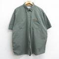 XL★古着 カーハート Carhartt 半袖 シャツ メンズ 大きいサイズ コットン ボタンダウン 濃緑 グリーン 25aug06 中古 トップス