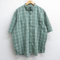 XL★古着 ディッキーズ Dickies 半袖 シャツ メンズ 大きいサイズ ボタンダウン 緑他 グリーン チェック 25aug06 中古 トップス