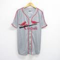 L★古着 半袖 ベースボール シャツ メンズ MLB セントルイスカージナルス AT&T ラグラン グレー 霜降り メジャーリーグ 野球 25aug07 中古 トップス