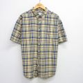 XL★古着 オールドネイビー OLD NAVY 半袖 シャツ メンズ コットン 黄他 イエロー チェック 25aug07 中古 トップス