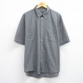 XL★古着 バンヒューセン 半袖 シャツ メンズ 大きいサイズ ボタンダウン 濃紺他 ネイビー チェック 25aug07 中古 トップス