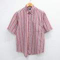 L★古着 ピューリタン 半袖 シャツ メンズ 00年代 00s ボタンダウン 赤他 レッド ストライプ 25aug19 中古 トップス