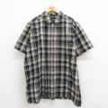 XL★古着 ディッキーズ Dickies 半袖 シャツ メンズ 大きいサイズ 黒他 ブラック チェック 25aug22 中古 トップス